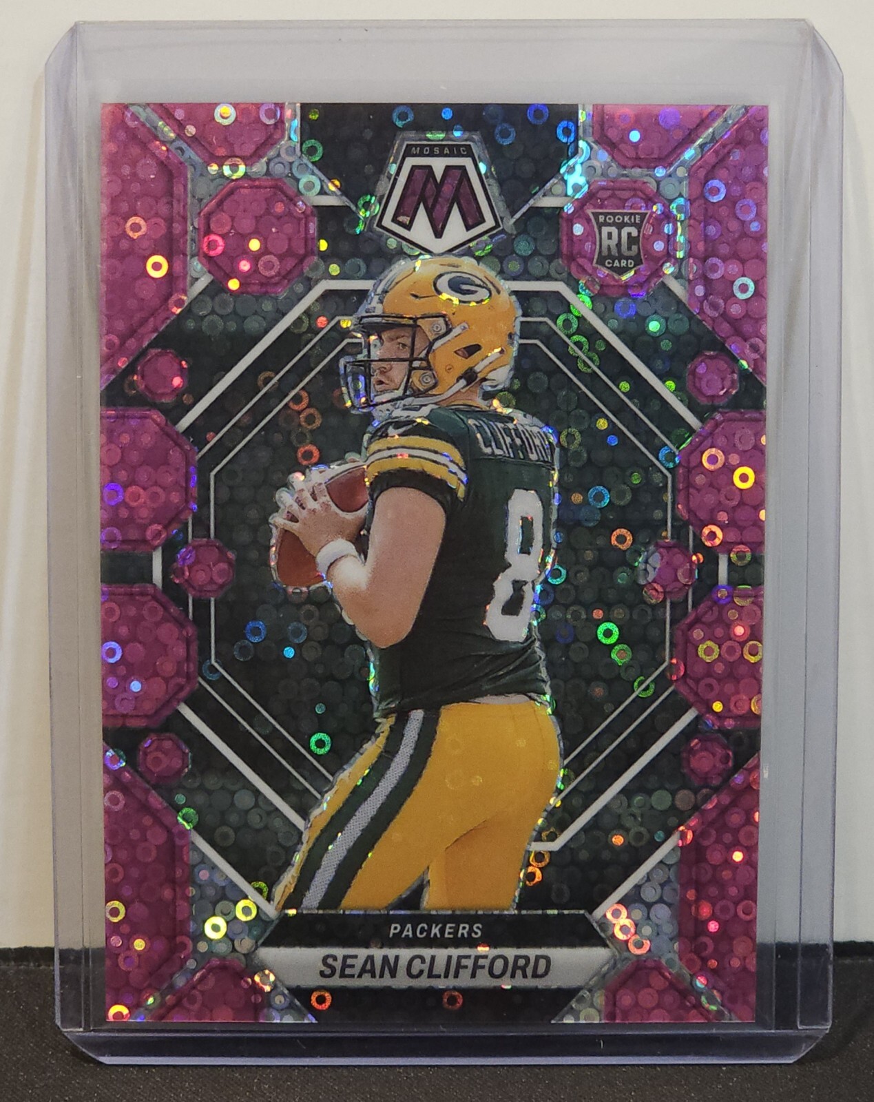 2023 Mosaic No Huddle SEAN CLIFFORD RC Pink Disco Prizm Packers /20 #361