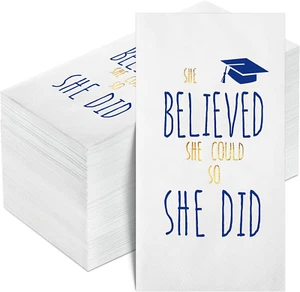 Graduation Party Supplies 100 Pcs Graduation Napkins Disposable Paper Congrats G - Picture 1 of 12