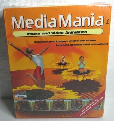 NEW Media Mania Pro Image & Video Animation PC Big Box 1998 Vintage Special FX - Image 1 of 4