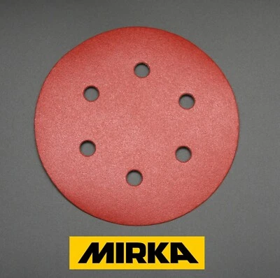 150mm Sanding Discs MIRKA Orbital 6 inch Sandpaper Pads // 6 HOLE //