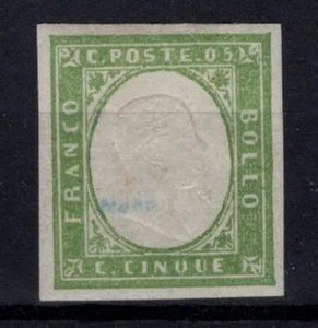 Italy Sardinia Sassone 13II Dealers Mark Mint Full Gum Hinged CV €500 Lot 324 - Picture 1 of 2