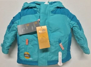 Baby Mädchen Jacke Champion 3-in-1 Kleinkind Aqua Türkis Kapuze Neu mit Etikett Größe 12M - Bild 1 von 5