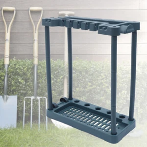 Garden Tool Storage Rack Utility Long Handle Yard Tools Organizer Holder+Wheels - Picture 1 of 10