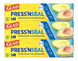 Glad Press 'N Seal Sealable Plastic Food Wrap Multipurpose 3PK 30CM x 43.4M - Picture 1 of 3