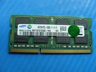 HP 15-n293cl Samsung 8GB 2Rx8 PC3L-12800S Memory RAM SO-DIMM M471B1G73DB0-YK0 - Image 1 of 2