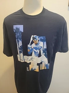 New Men's 2XL Gildan MLB Authentic Los Angeles Dodgers Mookie Betts Navy T-Shirt - Picture 1 of 7