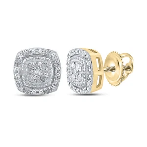 Runde Damen-Cluster-Ohrringe 10 kt Gelbgold 1/10 kt - Bild 1 von 1