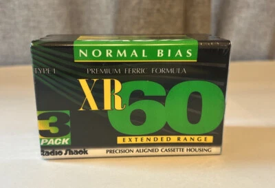 NEW 3 Pack Cassette Tapes Radio Shack XR60 Sealed  Extended Range Blank Audio - Image 1 of 4
