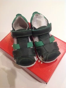 Garvalin Boys Blue / Green Leather Sandal Size 21 (UK 4.5) New - Picture 1 of 3
