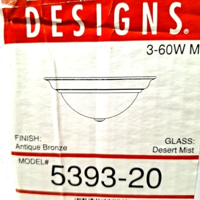 Dolan Designs Domed Ceiling Light Fixture Antique Bronze w/ Desert Mist Glass - Image 1 of 4