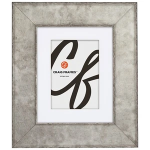 Craig Frames 2.5" Starlight Silver Picture Frame With a Single Mat - Picture 1 of 10