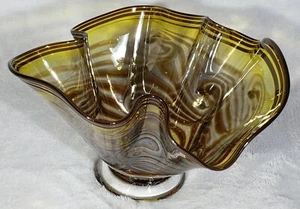 Marvelous ~ Daniel Read ~Signed~ Waves and Swirl Hand Blown Fine Art Glass Dish - Picture 1 of 12