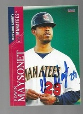 2016 Brevard County Manatees EDWIN MAYSONET Signed Card autograph BREWERS ASTROS