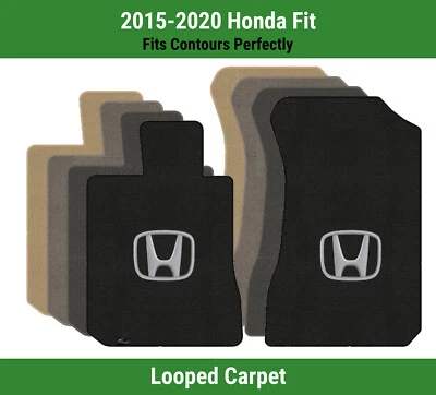 Alfombrillas delanteras Lloyd Classic Loop para Honda Fit '15-20 con Honda H plateadas sobre negras Foto 1 de 4