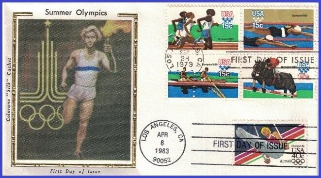 USA4 #1791-94 U/A COLORANO SILK 3 FDC BL4  Summer Olympics - Image 1 of 1
