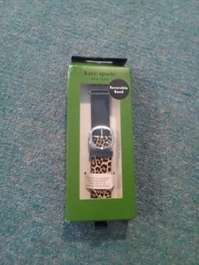 Kate Spade NY Reversible Leopard Print Black Leather Band for All Apple Watch - Picture 1 of 1