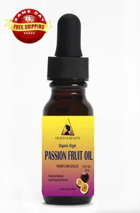 PASSION FRUIT / MARACUJA OIL UNREFINED ORGANIC COLD PRESSED GLASS DROPPER 0.5 OZ - Picture 1 of 13