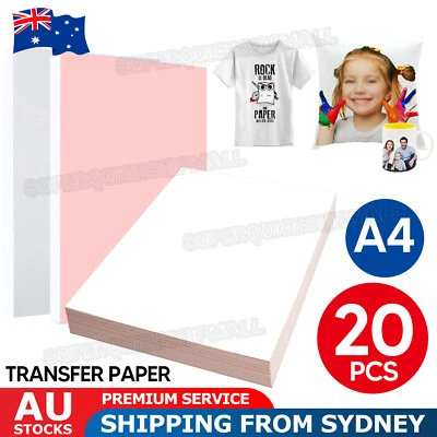 20 Iron Heat Transfer Paper Cotton T-Shirt Dark/Light Fabrics Inkjet - image 1 of 4
