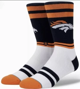 Stance NFL Denver Broncos Sideline Navy Crew Socks Men's Size Large 9-12 NWT - Picture 1 of 3