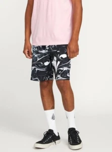 VOLCOM Men's MARBLE MOD 19 Boardshorts - BLK - Size 34- NWT - LAST ONE LEFT - Picture 1 of 4