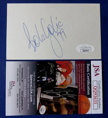 BOB GOLIC SIGNED 3x5 INDEX CARD ~ Notre Dame & Cleveland Browns ~ JSA QQ93631 - Image 1 of 2