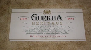 Letrero de metal colección privada Gurkha Cigars Heritage 32"" x 15"" tabaco EST. 1887 - Imagen 1 de 5