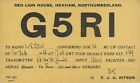 OLD VINTAGE G5RI HEXHAM NORTHUMBERLAND ENGLAND AMATEUR RADIO QSL CARD