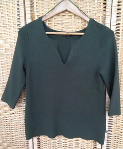 ADOLFO DOMINGUEZ Gr. Small dunkelgrün khaki Tunika Oberteil 3/4 Ärmel schwer S - Bild 1 von 7