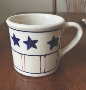 Vintage Hartstone Pottery Stars & Stripes Patriotic 14oz Mug. New, Never Used - Picture 1 of 4