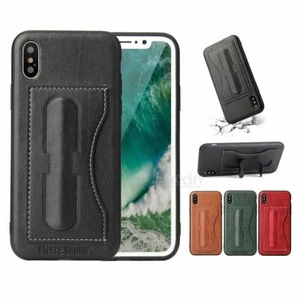 Funda protectora de bolsillo a prueba de golpes con soporte de cuero para tarjeta de crédito con soporte para tarjeta de crédito para iPhone X XS Max - Imagen 1 de 30