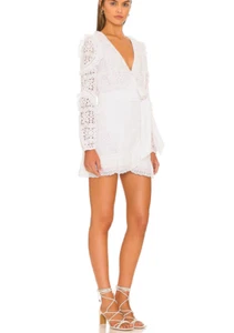 Veronica Beard Women's Julia Eyelet Puff Long Sleeve Sash Dress Sz 0 NWT 598 - Picture 1 of 7