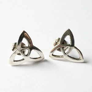 Pendientes de plata de ley celta nudo trinidad vintage - Imagen 1 de 2