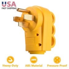 MicTuning 50 Amp Electrical Cord Male Rv Replacement Plug Cord Power Grip Yellow