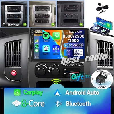 Android 13.0 CarPlay For 2002-2005 Dodge Ram 1500 2500 3500 Car Stereo GPS Radio - Image 1 of 4