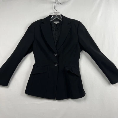 Ann Taylor Jacket Blazer Womens size 2P Petite Black Classic Career Fitted - Image 1 of 4