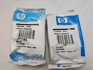 HP 65 N9K02A Black ink cartridge + HP 61 CH562W Tri Color Ink. Exp. Unknown - Picture 1 of 1