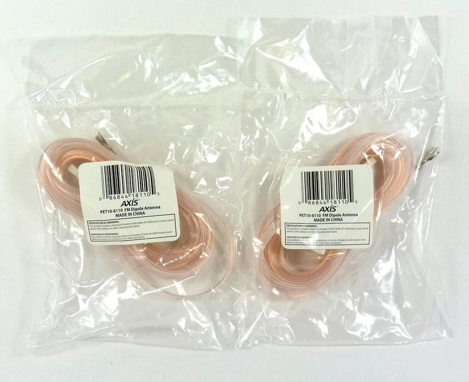 Lote de (2) Antena Dipolo AXIS FM para Receptor de Radio Estéreo Hogar Foto 1 de 1