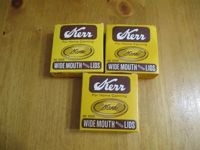 1960’s Unused  Kerr Wide Mouth Mason Jar Metal Lids for Home Canning 3 12ct Pack - Image 1 of 4