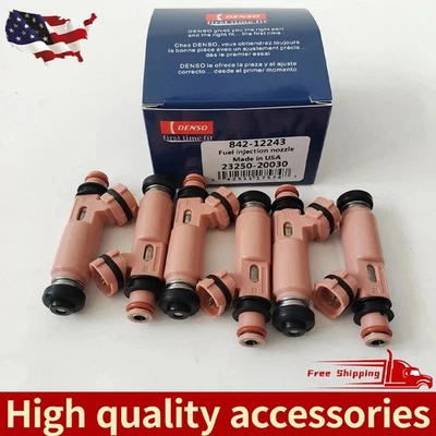 Juego de 6 inyectores de combustible Denso Toyota Highlander 3,3 L V6 2002-2008 23250-20030 Foto 1 de 4