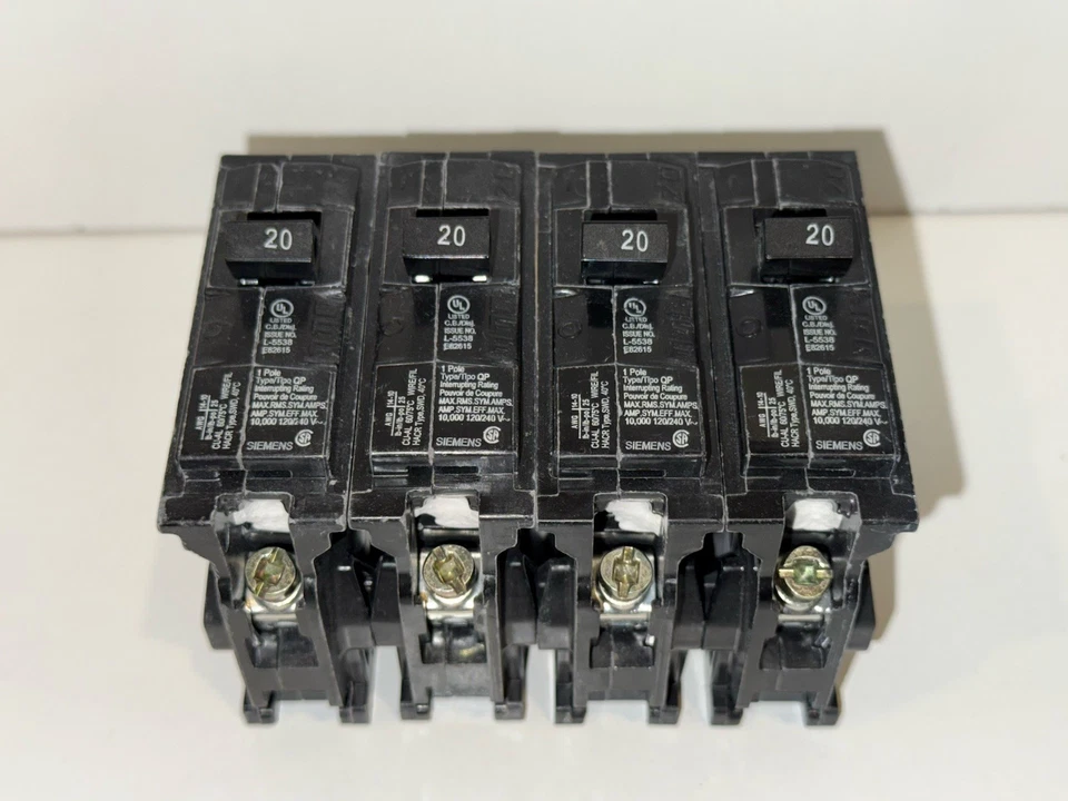 Lote de 4 disjuntores Siemens Q120 polos *NOVO NA CAIXA* - Imagem 1 de 1