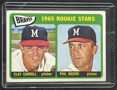 Braves 1965 Rookie Stars Clay Carroll Phil Nekro Topps #461 Rookie Stars RC Foto 1 de 2