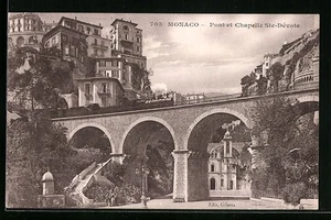 AK Monaco, Brücke und Kapelle Ste-Dévote - Bild 1 von 2