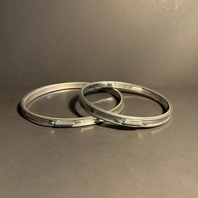 Set of 2 Vintage Embroidery Hoop 5" & 6" Round Metal Tension Cork Lined USA Pair - Image 1 of 4