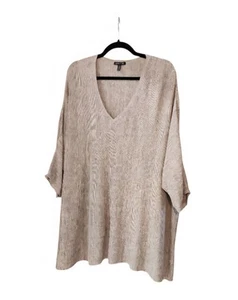 Eileen Fisher 100% Leinen V-Ausschnitt Pullover Größe XL Farbe Weizen - Bild 1 von 8