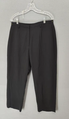 Pantalones Geoffrey Beene Mujer 12 Negro Poliéster Pierna Recta Vestido Pantalones Carrera Foto 1 de 4