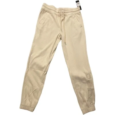 Pantalones de chándal para mujer BEBE LOGO acanalados marfil talla grande M Foto 1 de 4