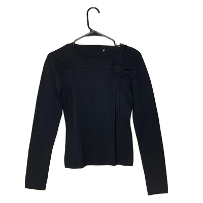 Suéter Top Y2K Para Mujer Ajustado Negro M Roseta Capricho Grunge Bruja Nuevo Sin Etiquetas Foto 1 de 4