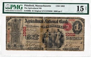 $1 1865 Original National PITTSFIELD Massachusetts MA "Mega Rare"((2 on Census)) - Picture 1 of 2