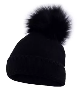 Women's Winter Pom Pom Pom Lined Warm Knit Hat Neverless® - Picture 1 of 7
