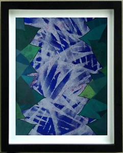 Acrylzeichnung ABSTRAKTE KOMPOSITION signiert TEMPE (20. Jh.) - Bild 1 von 5